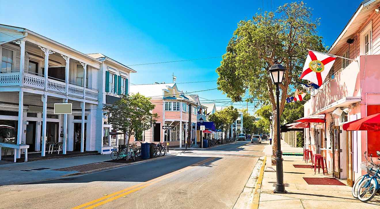 Street view of Key West, Florida. 