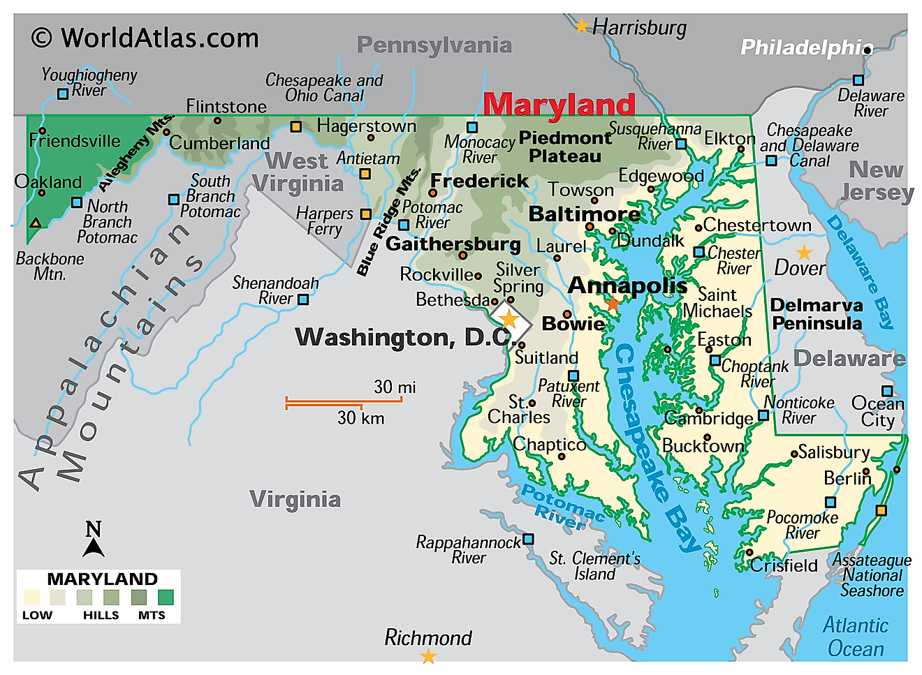 Maryland State Map Printable
