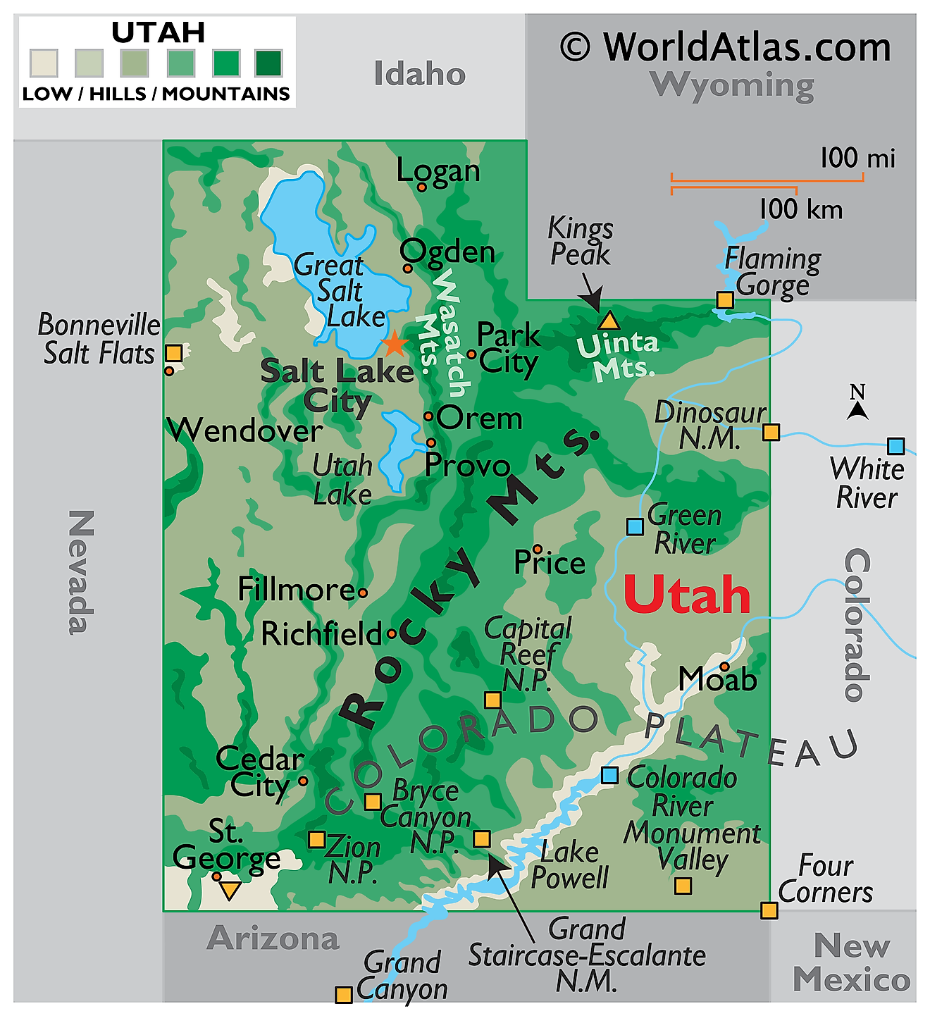 Utah Maps Facts World Atlas