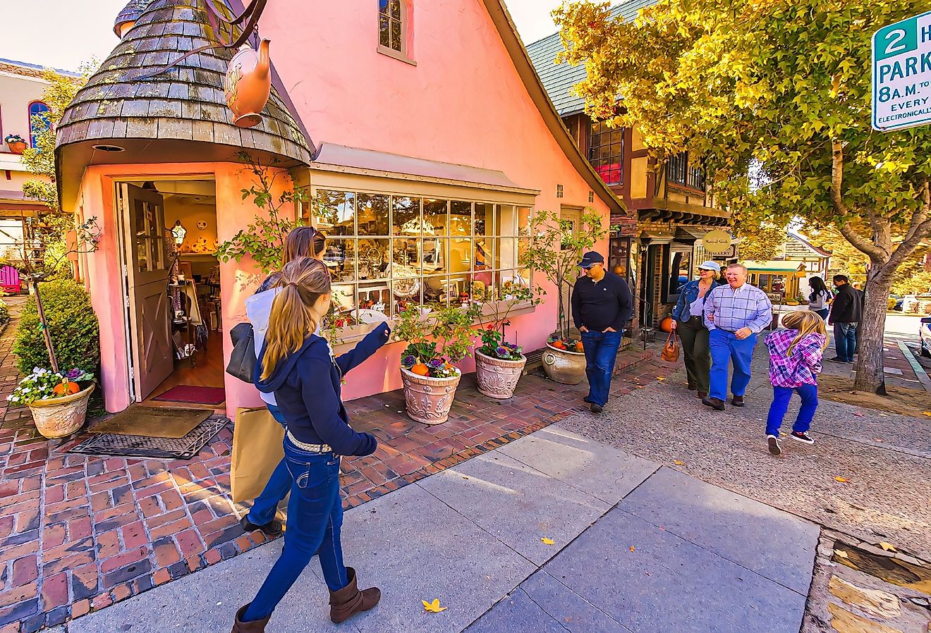 Downtown street in Carmel-by-the-Sea, California. Image credit oliverdelahaye via Shutterstock