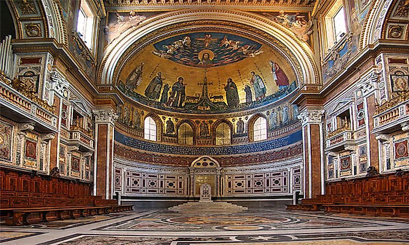 inside old roman catholic church