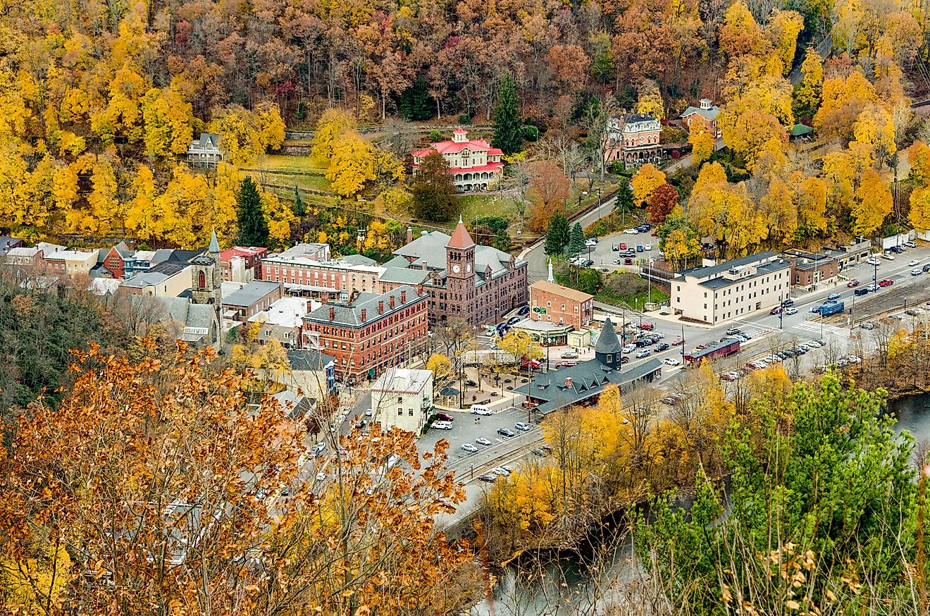 Aerial view of Jim Thorpe, Pennsylvania.