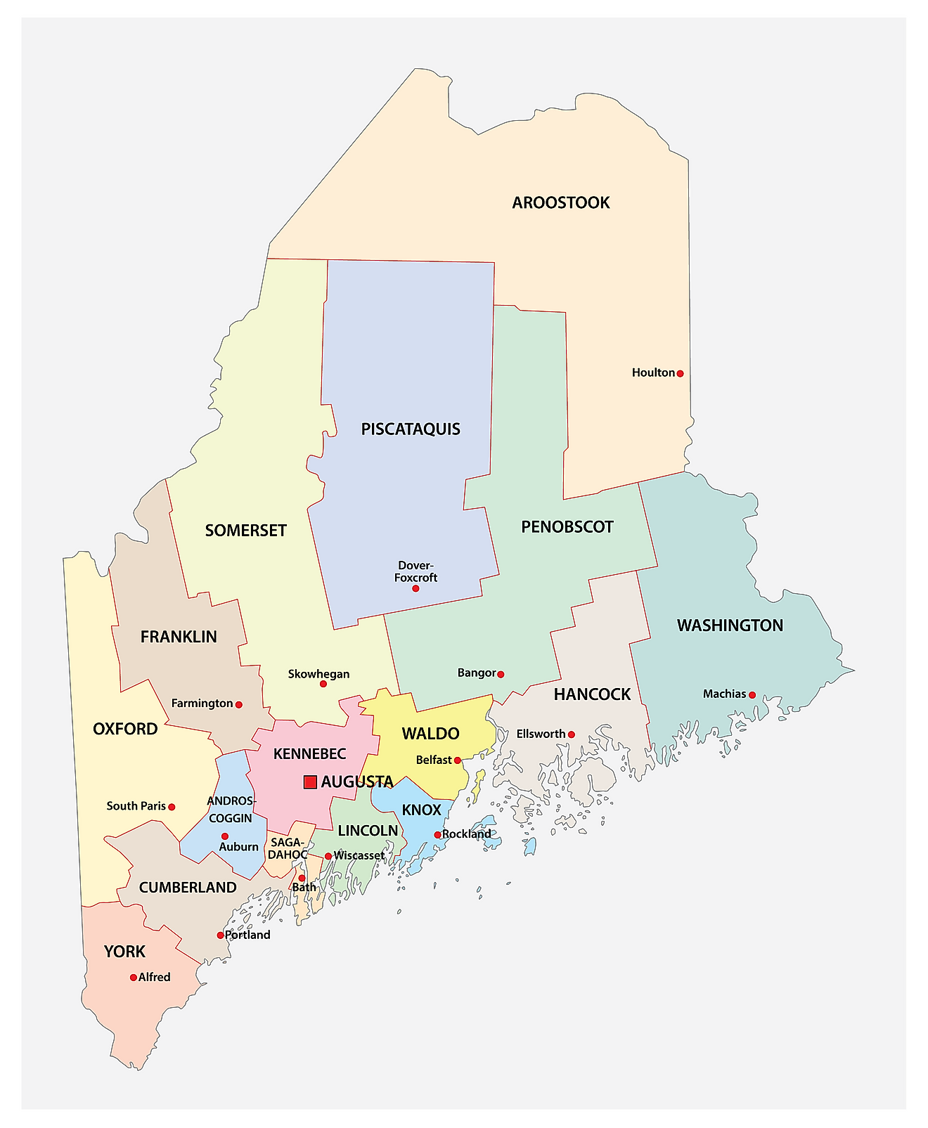 map of maine by county