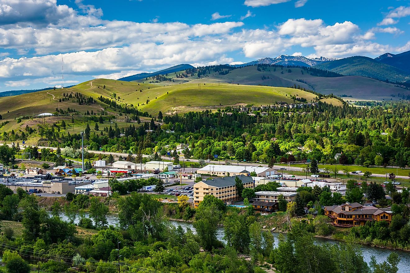 View of Missoula from Mount Sentinel, in Missoula, Montana.