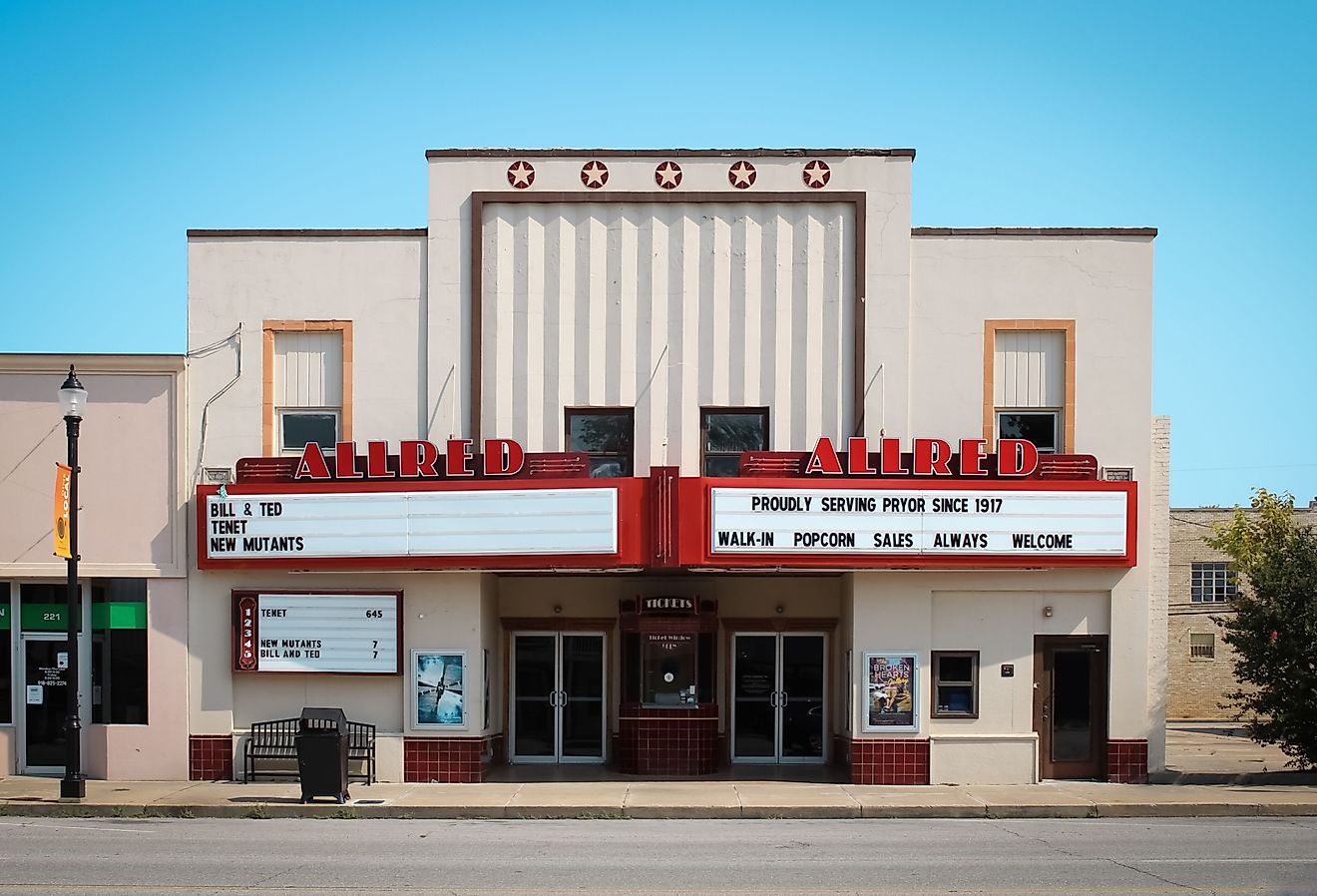 Allred Theatre in Pryor Creek, Oklahoma. Image credit Sabrina Janelle Gordon via Shutterstock.