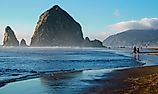 Haystack Rock in Cannon Beach, Oregon.