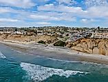 Aerial view of Solana Beach, California.