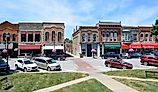  Downtown view from the courthouse square in Winterset, Iowa. Image credit dustin77a via Shutterstock