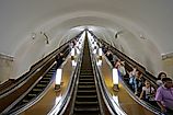 Park Pobedy is deepest station in Moscow. It also contains longest escalators in Europe, each one is 126 metres long and has 740 steps, via Selim Seval / Shutterstock.com