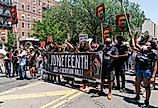 Juneteenth celebration at Brooklyn Public Library at the Grand Army Plaza, New York. Image credit lev radin via Shutterstock