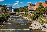 Ganaraska River in downtown Port Hope, Ontario. Image credit John Fader via Shutterstock