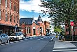 Old brick buildings in Berlin, Maryland. Editorial credit: Kosoff / Shutterstock.com