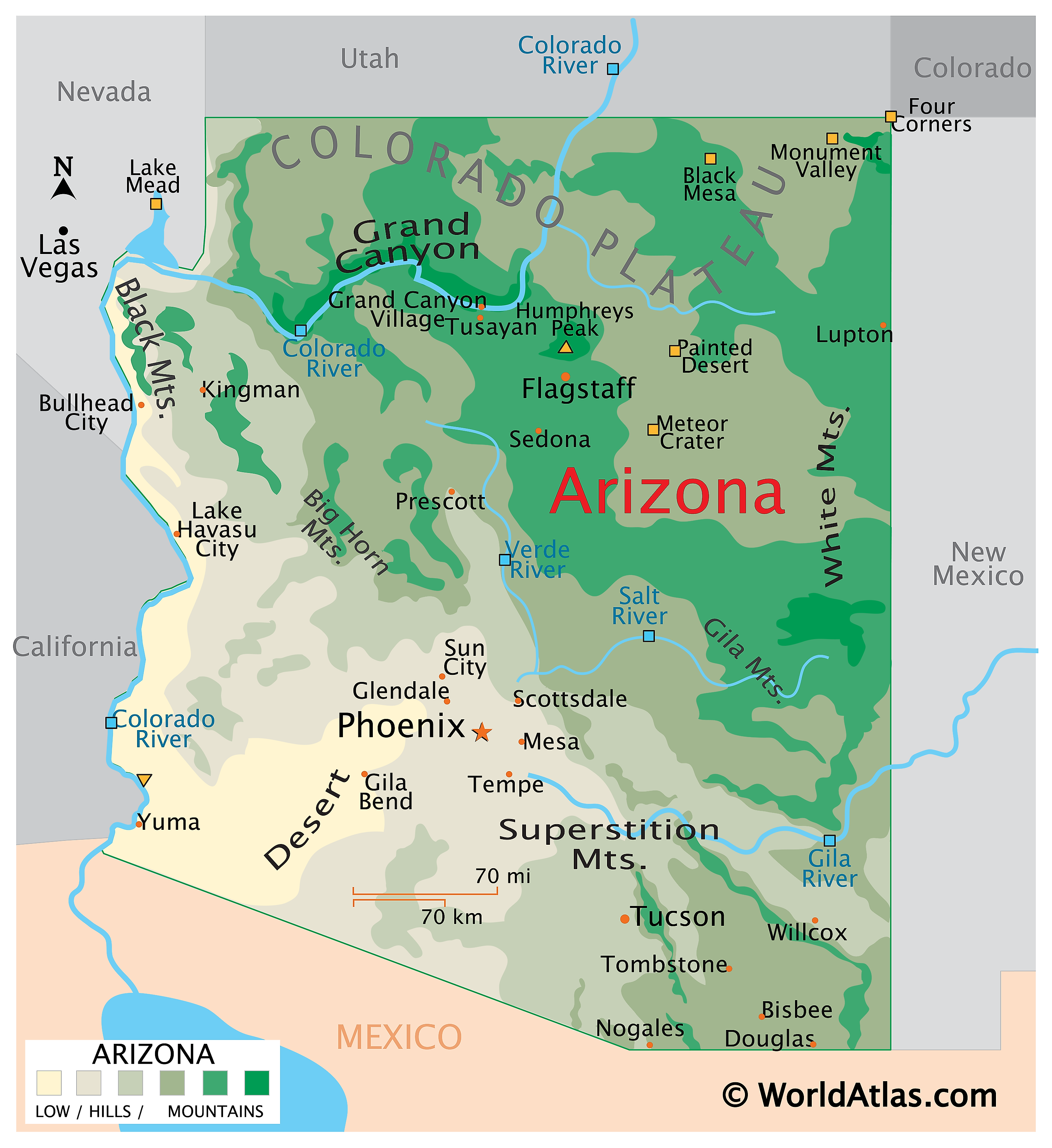 Arizona On World Map Arizona Maps & Facts - World Atlas