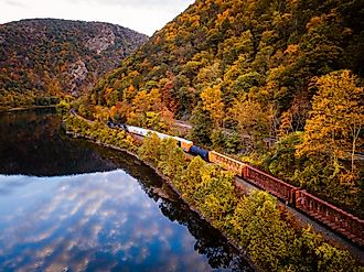 Aerial Drone of Mount Tammany, Delaware Water Gap