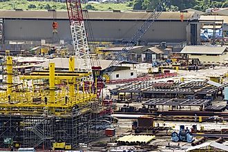 An oil platform in Brunei.