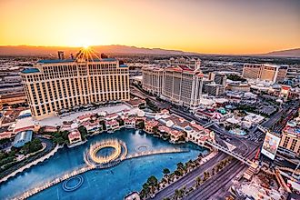 Aerial view of the Bellagio hotel in Las Vegas, Nevada. Editorial credit: RomanSlavik.com / Shutterstock.com