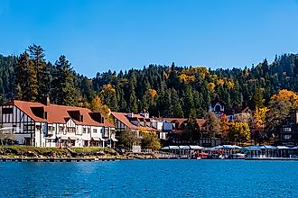 View of Lake Arrowhead, autumn season California, USA