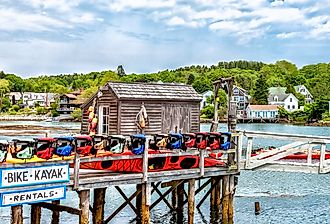 Bike and Kayak rentals, on the water in Boothbay, Maine.