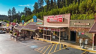 Vibrant businesses along the main street in Keystone, South Dakota. Editorial credit: GagliardiPhotography / Shutterstock.com