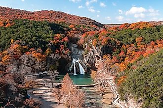 Fall colors at Turner Falls Park, Oklahoma.