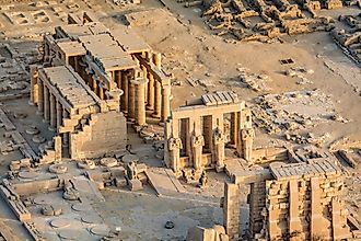 Aerial view of the Luxor Temple complex in Egypt.