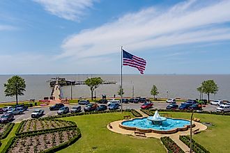 Aerial view of the Fairhope Municipal Pier on Mobile Bay