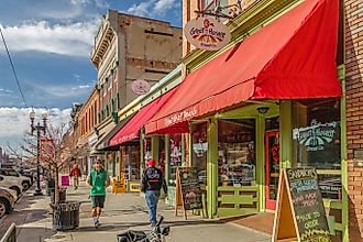 Colorful downtown Ogden, Utah, with quaint brick buildings. Editorial credit: Heidi Besen / Shutterstock.com