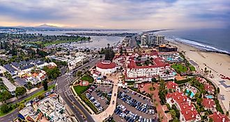 Aerial view of Coronado, California.