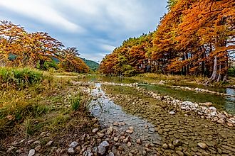 Beautiful fall colors at Garner State Park, Texas.