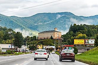 street leading to downtown Sylva, North Carolina