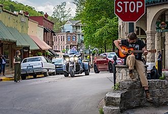 Downtown Eureka Springs, Arkansas. Image credit shuttersv via Shutterstock