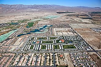 Coachella Valley and Indio Hills aerial view