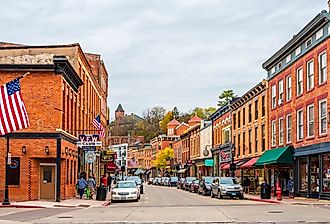 Historic downtown street in Galena, Illinois. Image credit Nejdet Duzen via Shutterstock