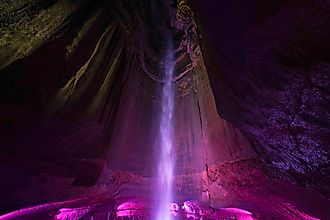 The Ruby Falls, an underground falls in the caverns of Lookout Mountain in Chattanooga, Tennessee.