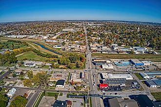 Aerial view of the Omaha suburb of Papillion, Nebraska