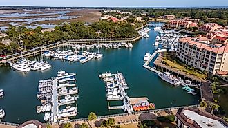 Aerial view of Hilton Head Island, South Carolina.