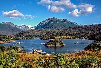 Halibut Cove across Katchemak Bay from Homer, Alaska.