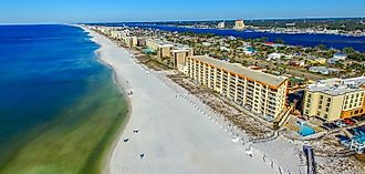 Aerial view of Panama City, Florida.