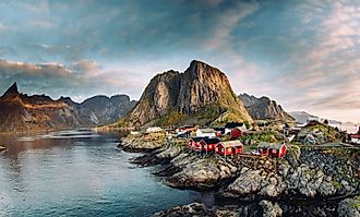 Norwegian fishing village at the Lofoten Islands in Norway. 