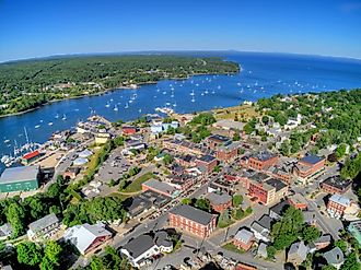 Aerial view of Belfast, Maine.