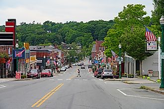 View of downtown Ellsworth, a city in Hancock County, Maine. Editorial credit: EQRoy / Shutterstock.com