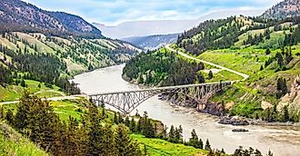 Bridge over the Fraser River at Williams Lake, British Columbia, Canada.