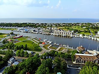 Aerial view of Lewes, Delaware.