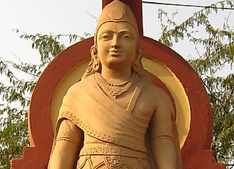 Statue of Chandragupta Maurya, founder of the Maurya Empire, in New Delhi, India.