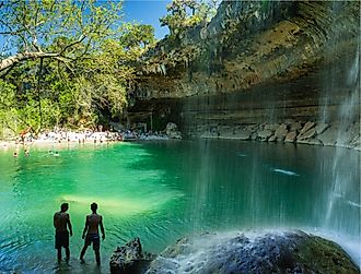 The natural Hamilton Pool is a popular tourist destination in rural Travis County.