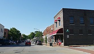 Old buildings in the historic district of Siloam Springs, Arkansas Editorial credit: RaksyBH / Shutterstock.com.