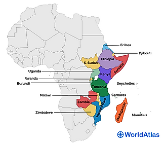 The 18 countries of East Africa