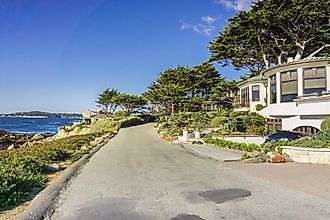 Driving on the Pacific Ocean coast, in Carmel-by-the-sea, Monterey Peninsula, California