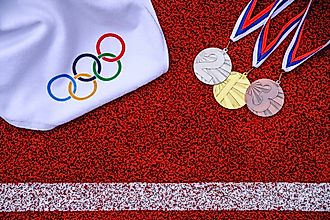 Olympic symbol and medals