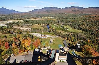 Ski Jump observation deck in Lake Placid, Adirondack Mountains.